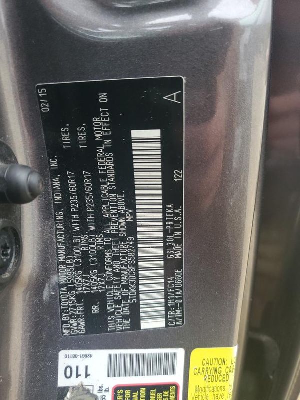 2015 TOYOTA SIENNA