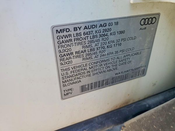 2018 AUDI Q7 quattro Premium Plus — VINS