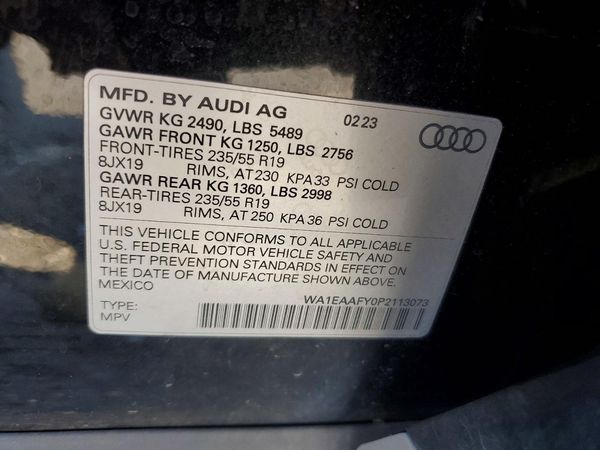 2023 AUDI Q5 — VINS