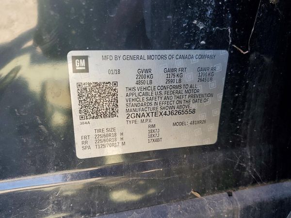 2018 CHEVROLET EQUINOX LT (2LT)