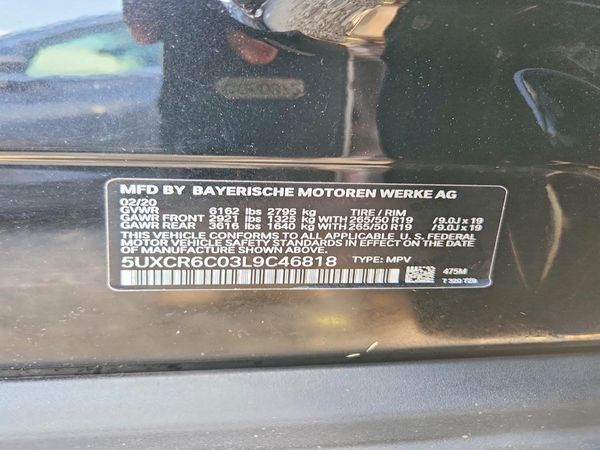 2020 BMW X5 xDrive40i — VINS