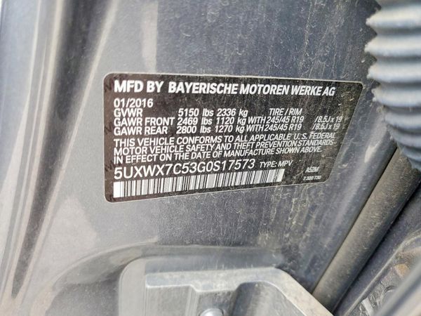2016 BMW X3 xDrive35i