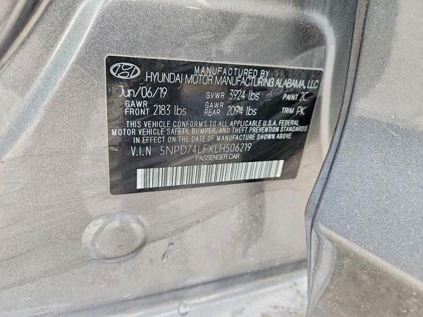 2020 HYUNDAI ELANTRA SE — VINS