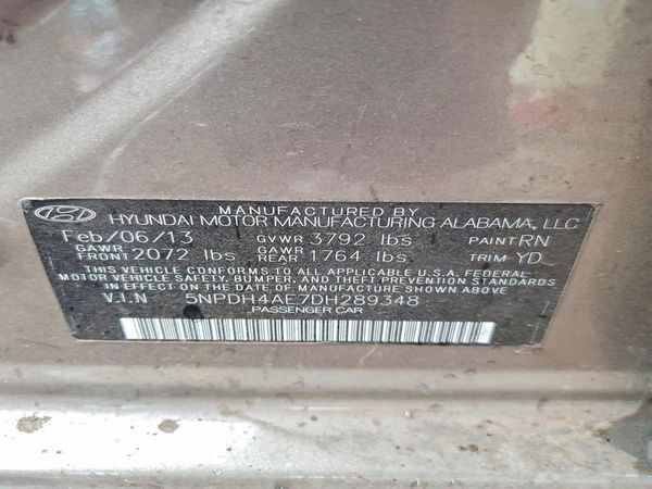 2013 HYUNDAI ELANTRA — VINS