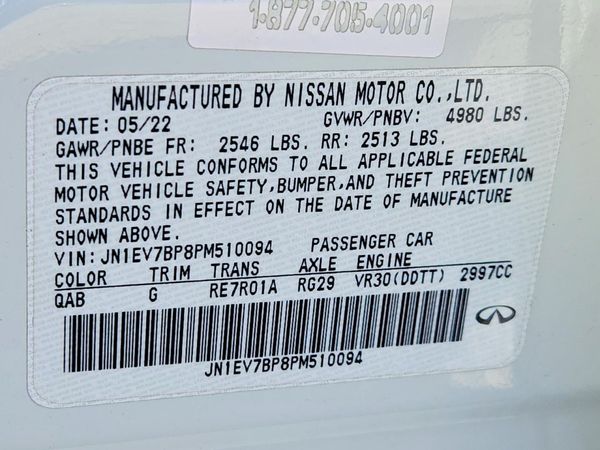 2023 INFINITI Q50 Luxe — VINS