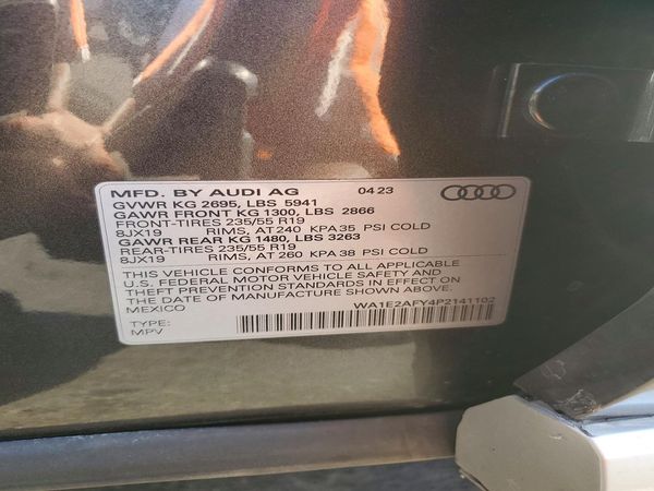 2023 AUDI Q5 E — VINS