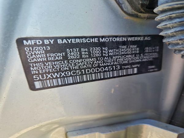 2013 BMW X3 xDrive28i — VINS