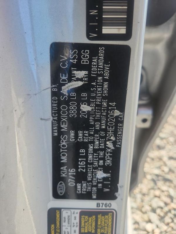 2017 KIA FORTE — VINS