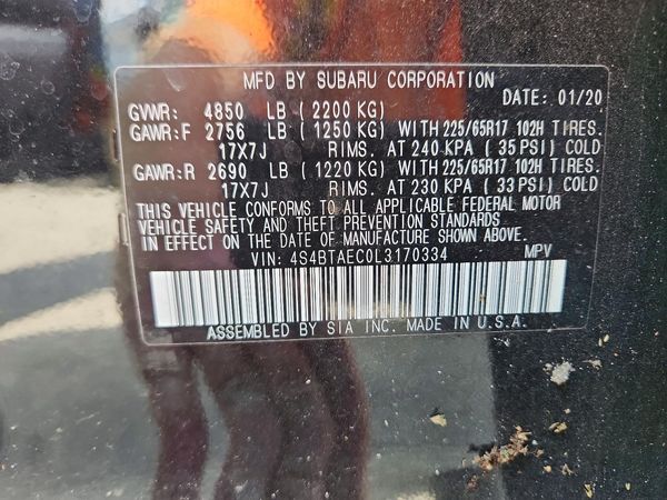 2020 SUBARU OUTBACK Premium+M/R+NAVI — VINS