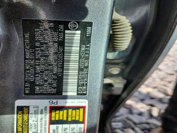 2012 TOYOTA CAMRY — VINS
