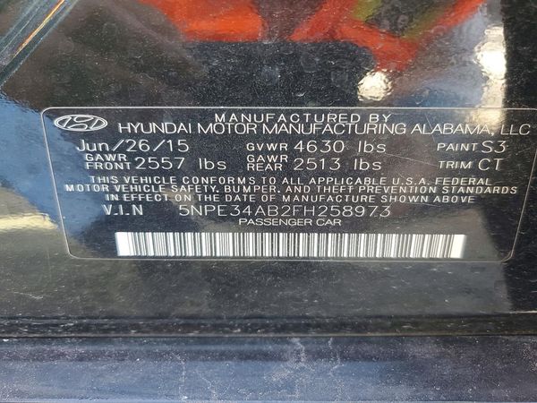 2015 HYUNDAI SONATA — VINS