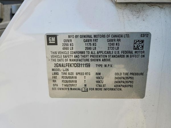 2012 CHEVROLET EQUINOX LTZ