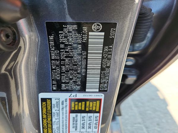 2013 TOYOTA CAMRY — VINS
