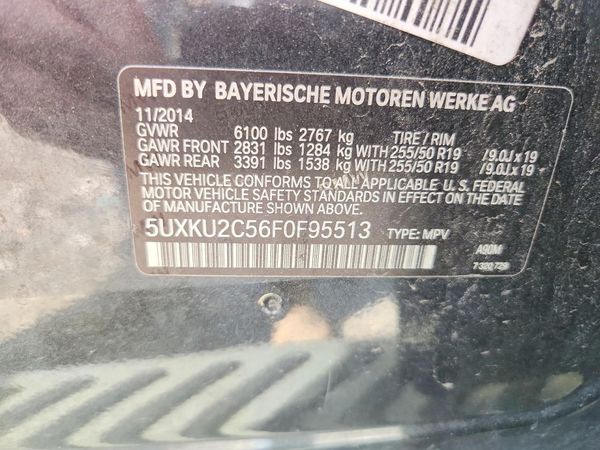 2015 BMW X6 — VINS