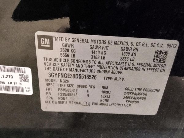 2013 CADILLAC SRX Luxury — VINS