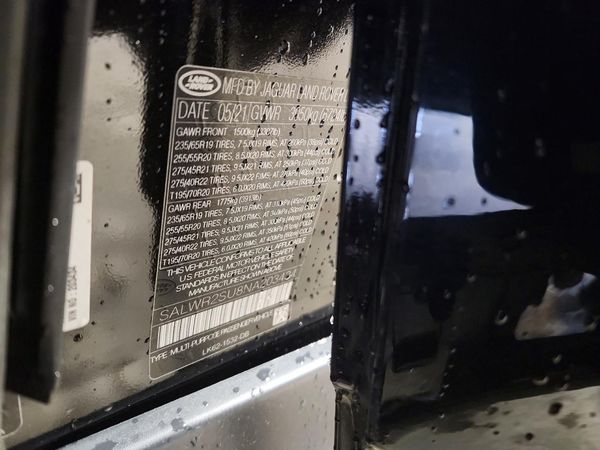 2022 LAND ROVER RANGE ROVER SPORT — VINS