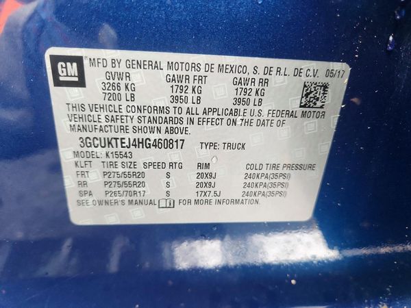 2017 CHEVROLET SILVERADO High Country — VINS