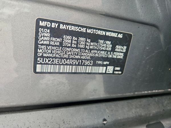 2024 BMW X5 xDrive40i — VINS