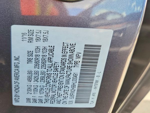 2017 HONDA CRV Touring — VINS