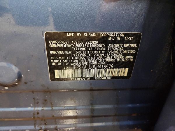 2022 SUBARU FORESTER Premium — VINS
