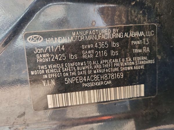 2014 HYUNDAI SONATA GLS/ GLS Popular — VINS