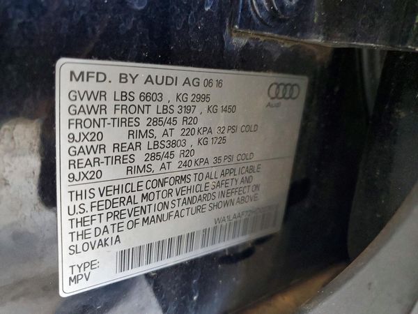 2017 AUDI Q7 — VINS