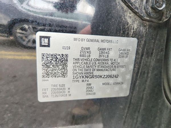 2019 CADILLAC XT5 — VINS
