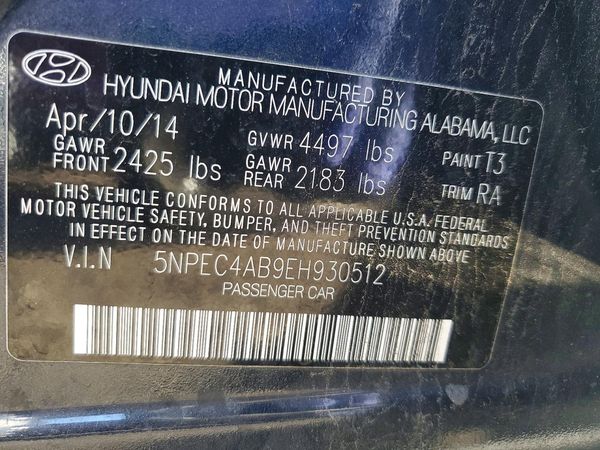 2014 HYUNDAI SONATA — VINS