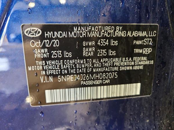 2021 HYUNDAI SONATA SEL Plus — VINS