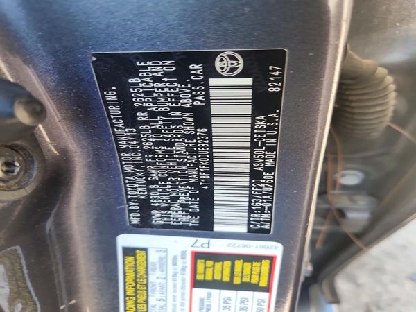 2013 TOYOTA CAMRY — VINS