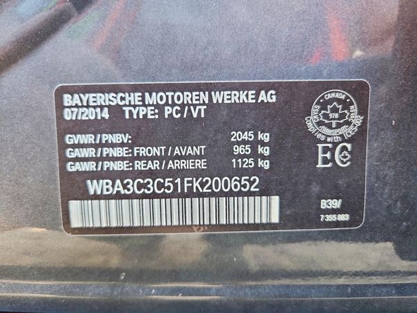 2015 BMW 3 SERIES xDrive — VINS