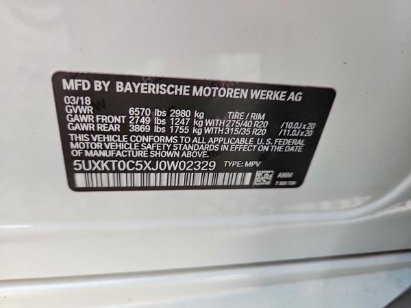 2018 BMW X5 — VINS