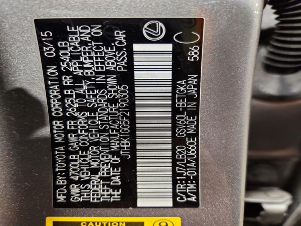 2015 LEXUS ES 350 — VINS