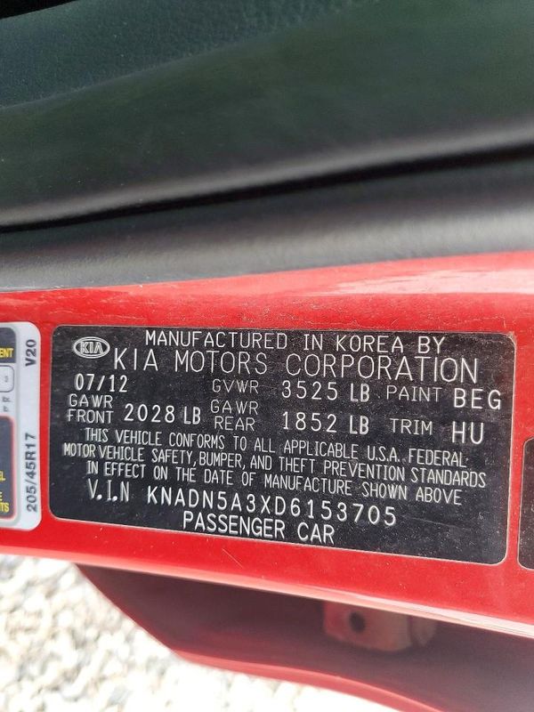 2013 KIA RIO 5-DOOR — VINS