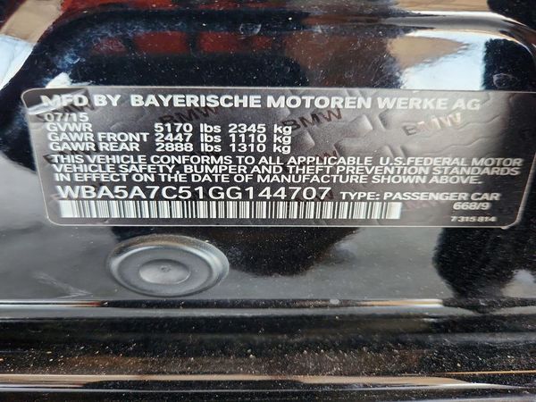 2016 BMW 528 — VINS