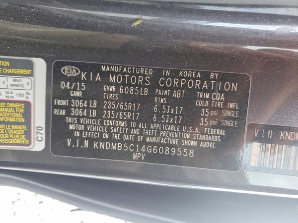 2016 KIA SEDONA — VINS