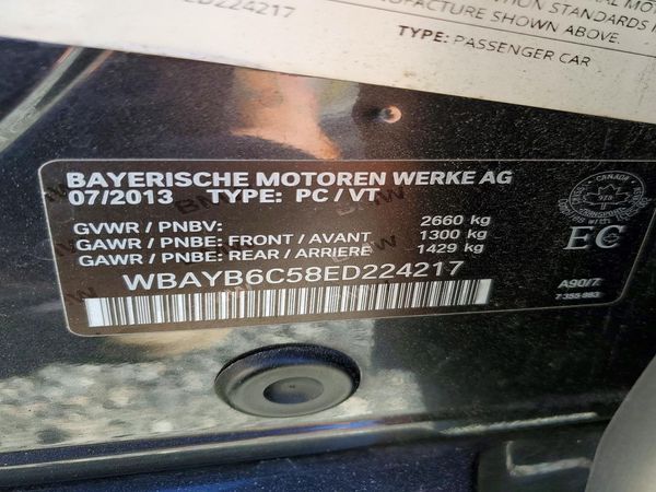2014 BMW 750 — VINS