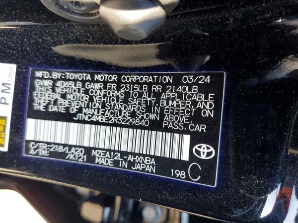 2024 TOYOTA COROLLA — VINS