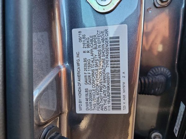 2019 ACURA TLX TECH+A / TCH+AR V6 — VINS