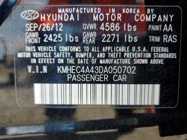 2013 HYUNDAI SONATA — VINS