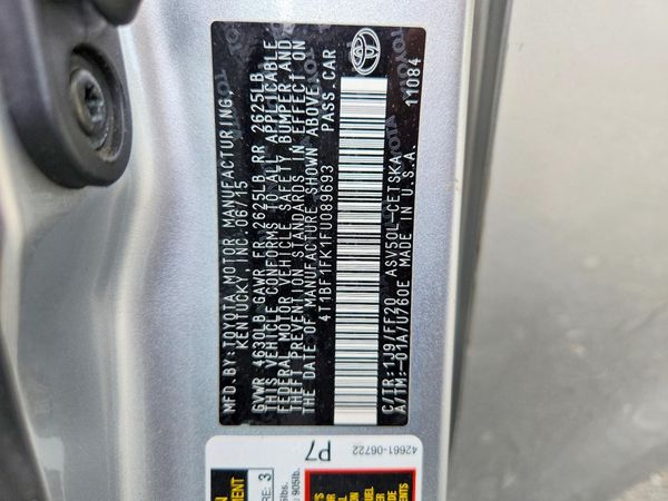 2015 TOYOTA CAMRY — VINS