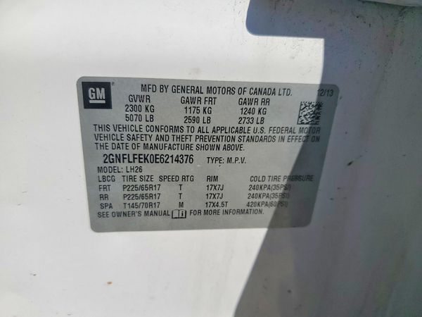 2014 CHEVROLET EQUINOX 1LT — VINS