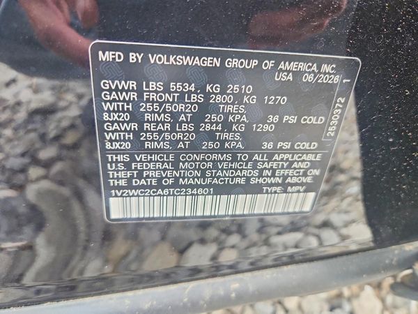 2026 VOLKSWAGEN ATLAS SE — VINS
