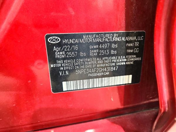 2016 HYUNDAI SONATA