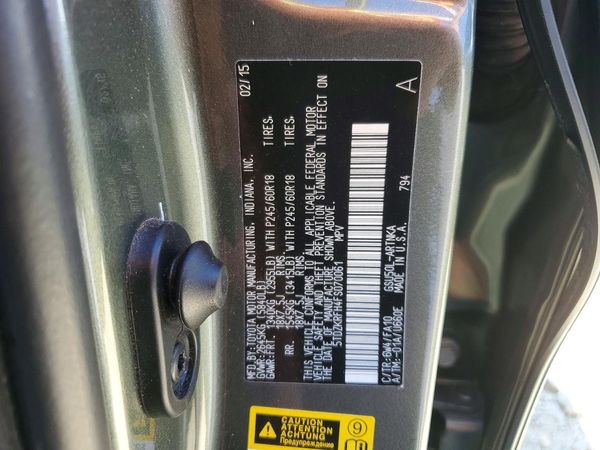 2015 TOYOTA HIGHLANDER — VINS