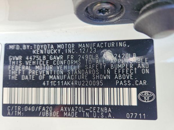 2024 TOYOTA CAMRY — VINS