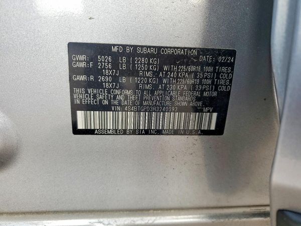 2024 SUBARU OUTBACK — VINS