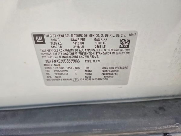 2013 CADILLAC SRX — VINS