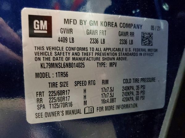 2022 CHEVROLET TRAILBLAZER LS — VINS