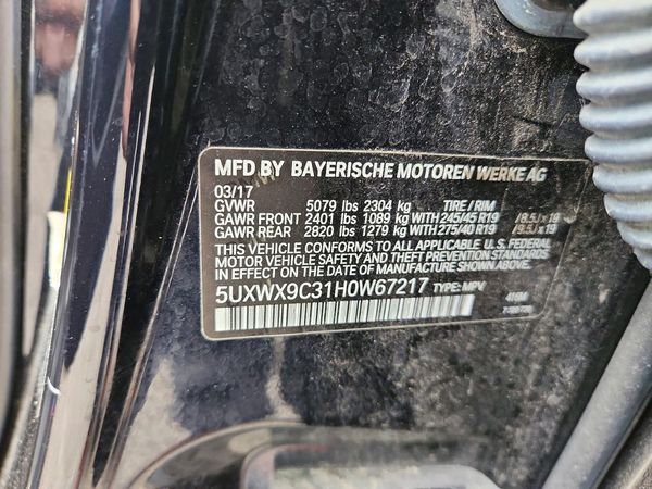 2017 BMW X3 xDrive28i — VINS